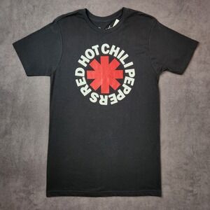Red Hot Chili Peppers Shirt Mens Medium Black Graphic‎ Logo Band Tee Music Rock